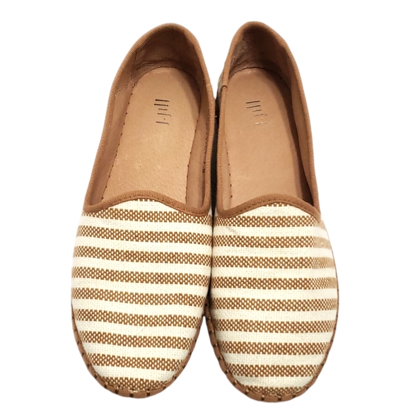 J. Jill Marina Knit & Leather Flats Tan/White Stripped Sz 7.5 - Picture 7 of 11